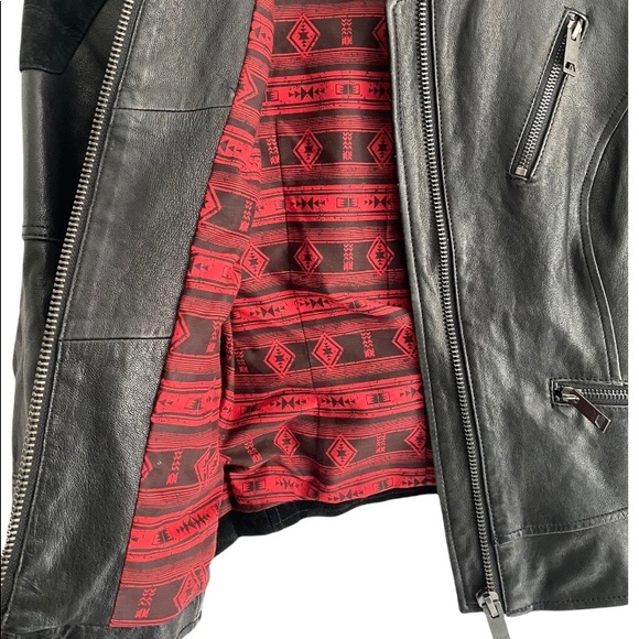 Levi’s Lamb Leather Black Moto Jacket Size S - Picture 9 of 14